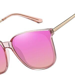 Retro Womens Sunglasses Polarized Oversized Cat Eye UV400 Protection